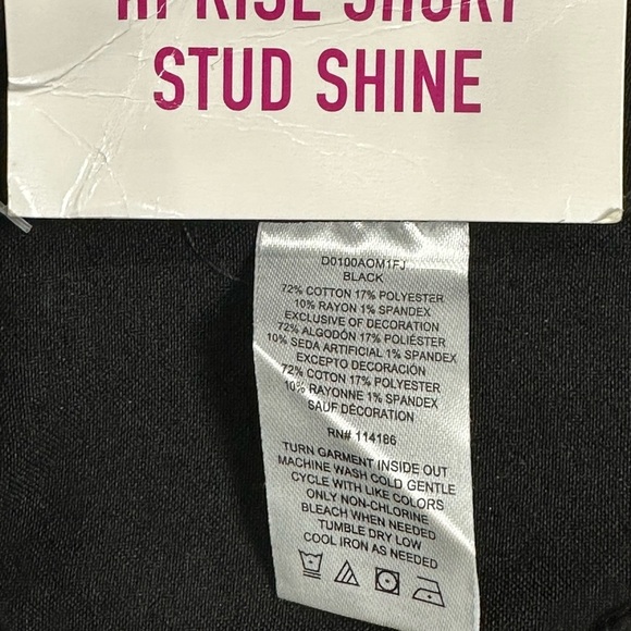 Women's Faith Jeans 12 Large Shorts Black Jean Denim Hi Rise Stud Stretch NWT - Picture 9 of 9